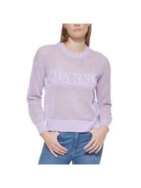 Calvin Klein Purple Mesh Pullover Sweater Size XL